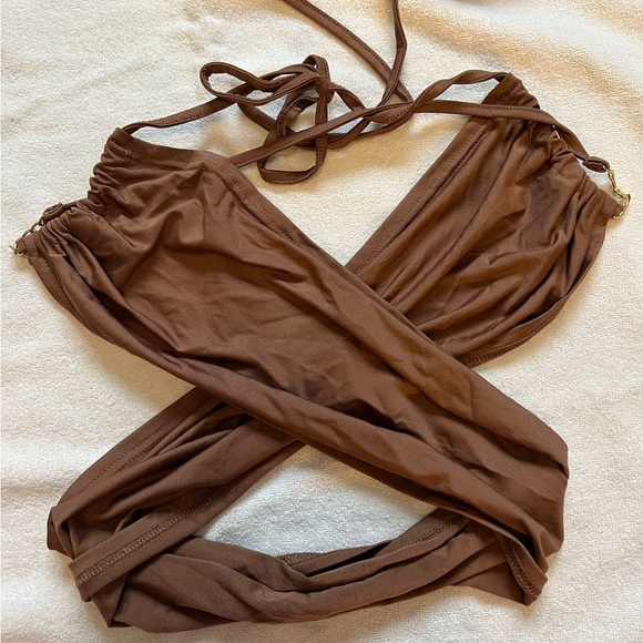 Crossover Tie Back Crop Halter Top size M - Picture 2 of 2